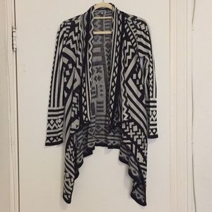 Patterned Open Front Cardigan